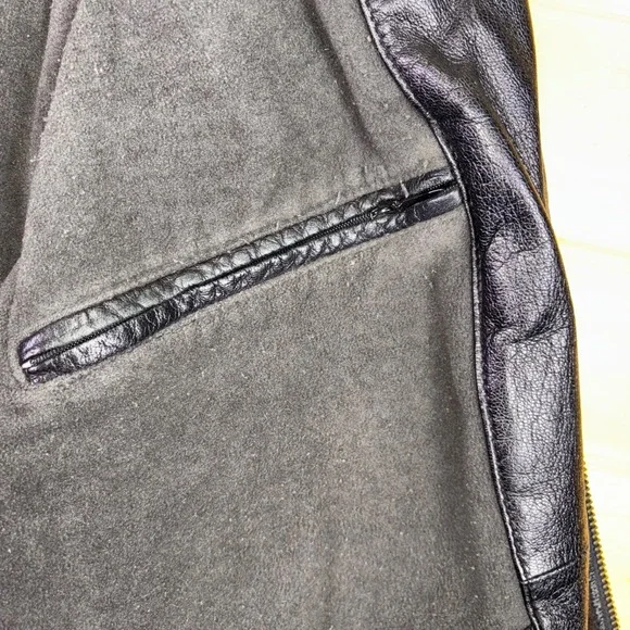 Wilsons Leather Pelle Studio Jacket Mens Large Black Thinsulate Bomber Jacket